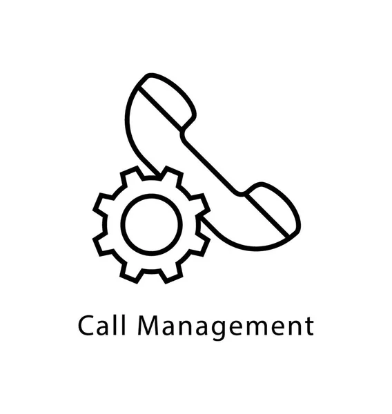Call Management Vector Line Icon — Stock Vector