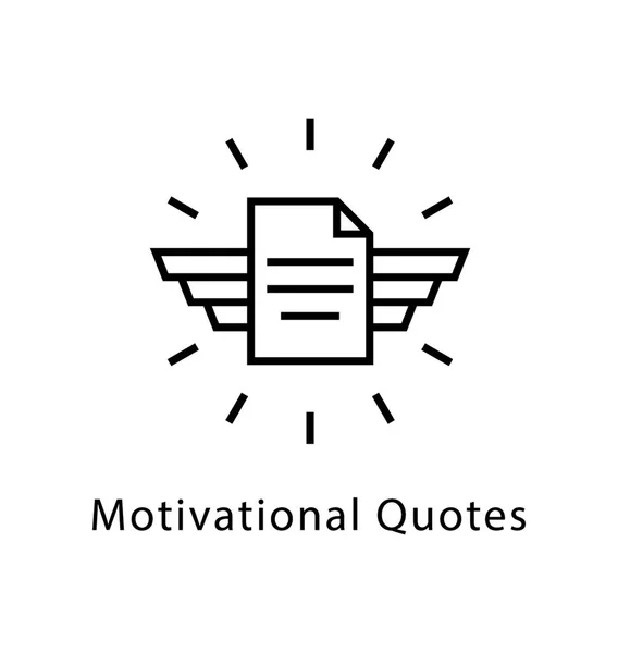 Citações Motivacionais Vector Line Icon — Vetor de Stock