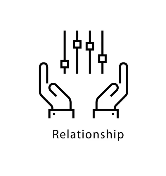 Beziehungsvektorlinien Symbol — Stockvektor