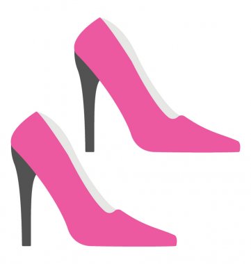 Düz tasarlamak vektör simgesinde stiletto topuk ayakkabılarla