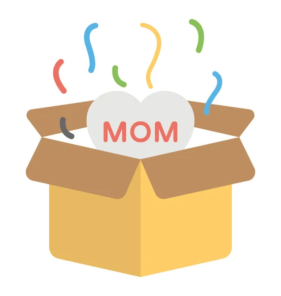 母亲套餐的平面图标 母亲节礼品概念 — 图库矢量图片