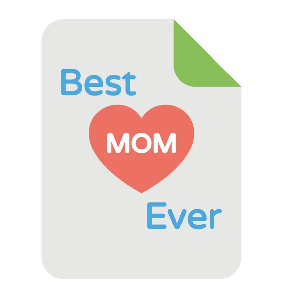 Platte Pictogram Van Mother Day Groeten Belettering Beste Moeder Ooit — Stockvector