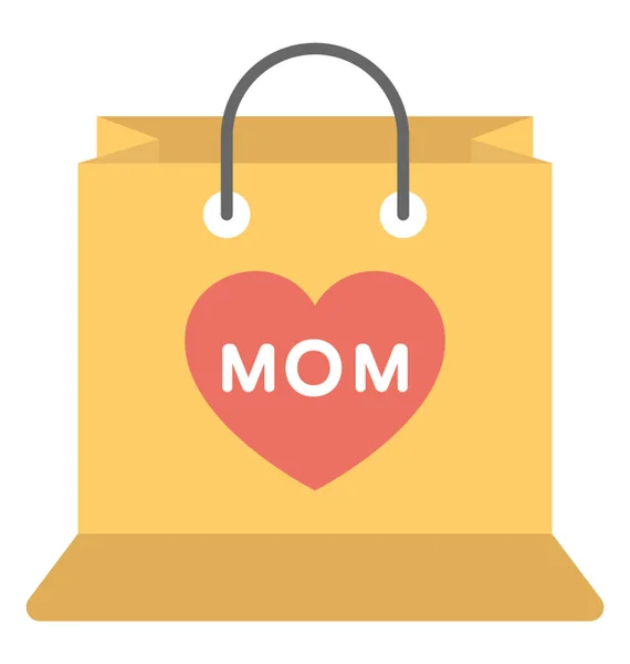 Mothers Day Sale Shopping Bag Flat Vector Icon — Stock Vector