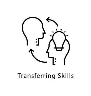 Aktarma becerileri vektör satırı simgesi 