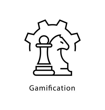 Gamification vektör satırı simgesi 