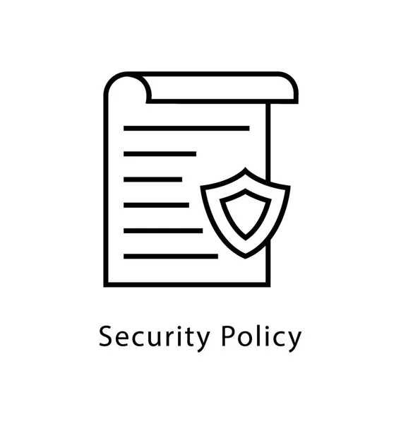 Security Policy Vektor Linje Ikonen — Stock vektor