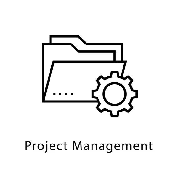 Projektmanagement Vector Line Icon — Stockvektor