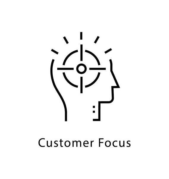 Customer Focus Vector Line Icon — Stock Vector
