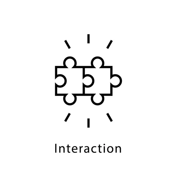 Icono Línea Vectorial Interacción — Vector de stock