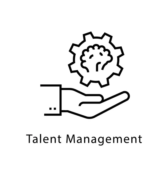 Talent Management Vector Line Icon — Stock Vector