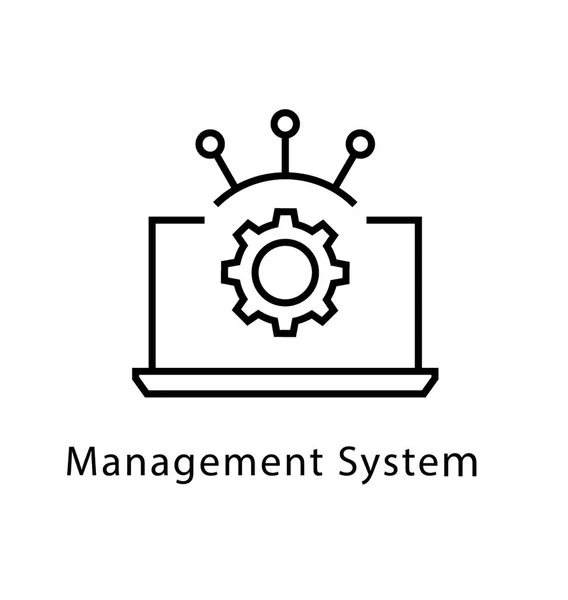 Sistema Gestão Vector Line Icon — Vetor de Stock