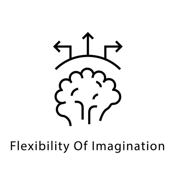 Flexibilidad Imaginación Vector Line Icon — Archivo Imágenes Vectoriales