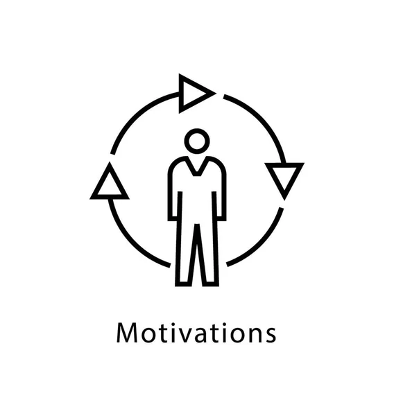 Motivaciones Vector Line Icono — Vector de stock