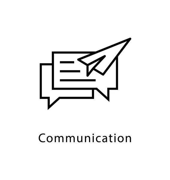 Comunicación Vector Line Icono — Archivo Imágenes Vectoriales