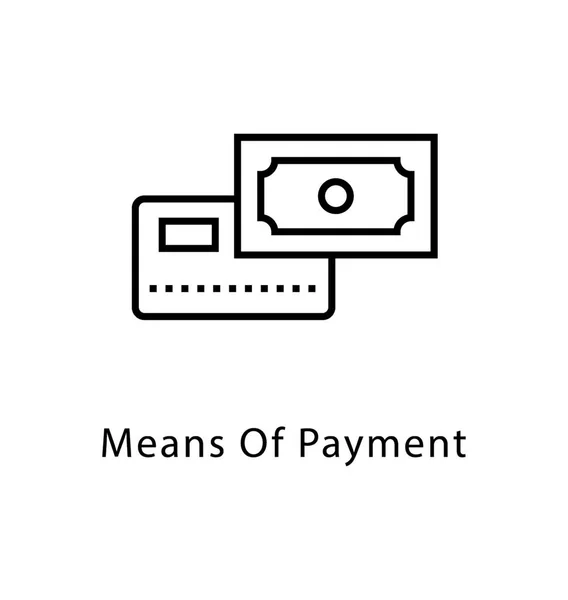 Means Payment Vector Line Icon — Stock Vector