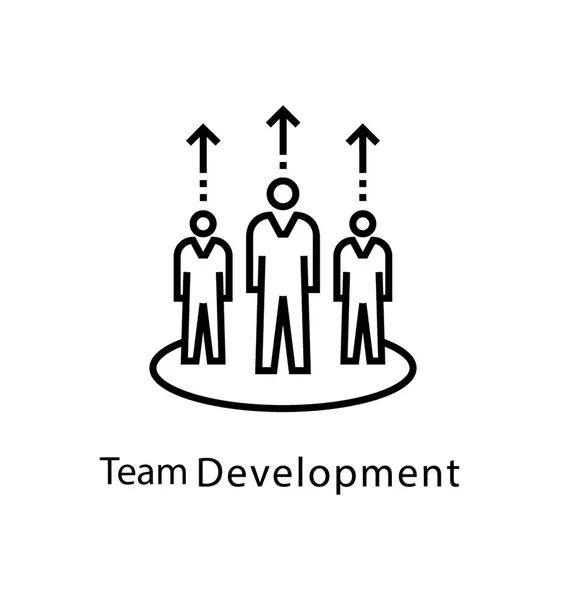 Desenvolvimento Equipe Vector Line Icon —  Vetores de Stock