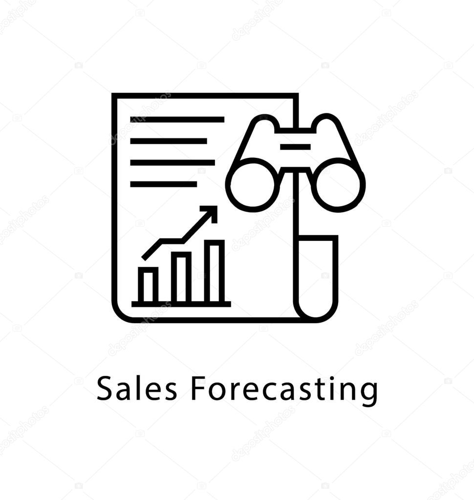 Sales Forecasting Vector Line Icon 