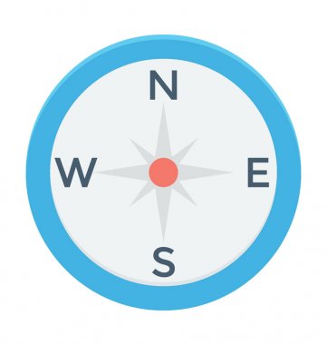 Pusula renkli vektör simgesi 