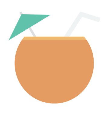 Hindistan cevizi içki vektör simgesi 