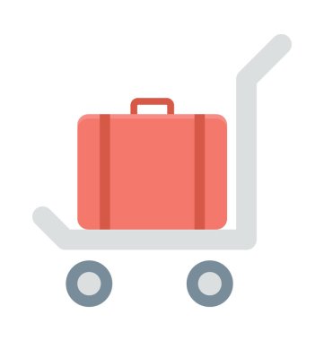 Bagaj arabası vektör simgesi 