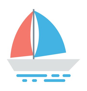 Yelken tekne vektör simgesi 