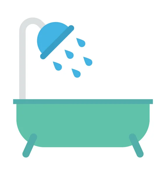 Ícone do vetor da banheira de chuveiro —  Vetores de Stock