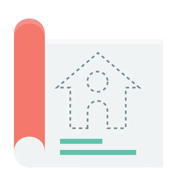 House Plan Vector Icon — Stock Vector