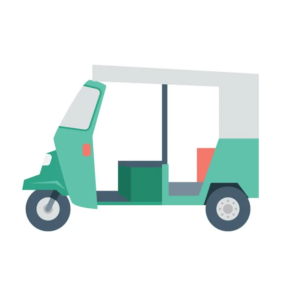 Icono Vectorial Color Rickshaw — Vector de stock