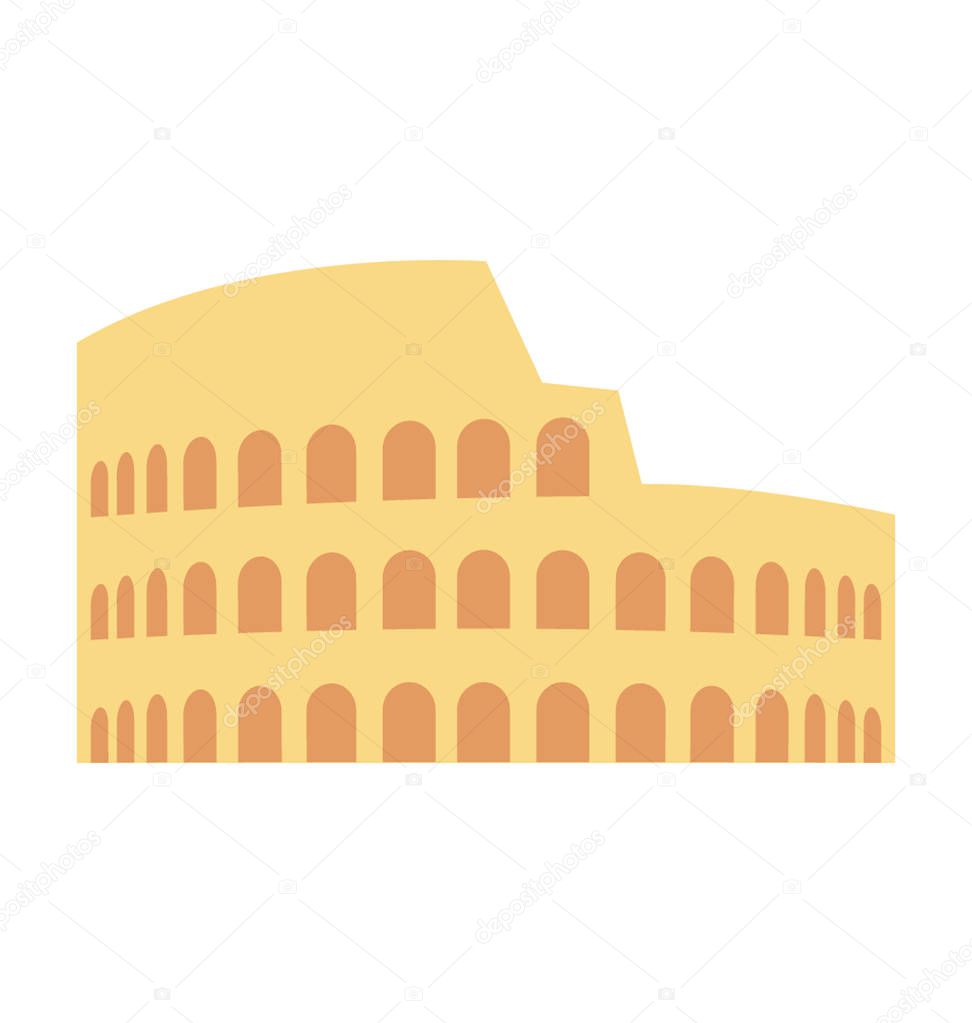 Colosseum Colored Vector Icon