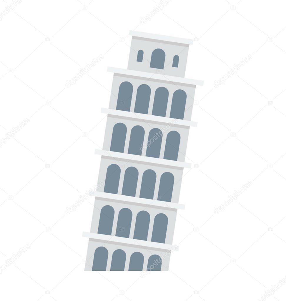 Pisa Tower Vector Icon