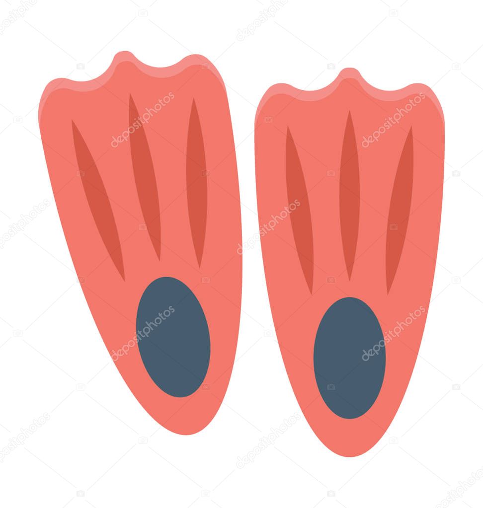 Diving Fins Vector Icon 