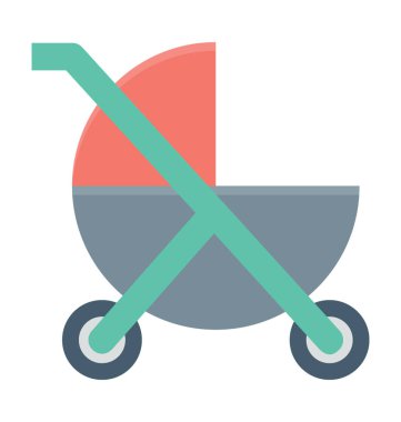  Bebek arabası vektör simgesi 