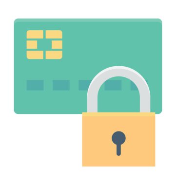 Kredi kartı koruma vektör simgesi 