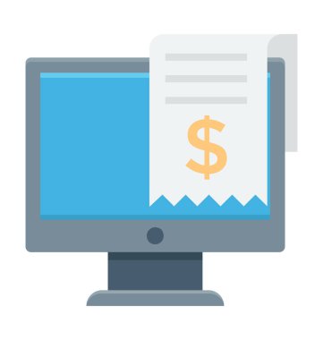  Online alış irsaliyesi vektör simgesi 