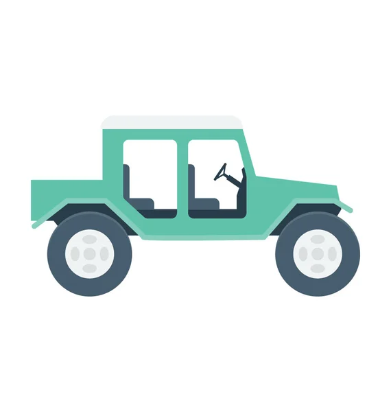 Jeep Farbiges Vektorsymbol — Stockvektor