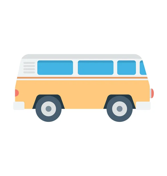 Ícone Vetorial Colorido Ônibus — Vetor de Stock