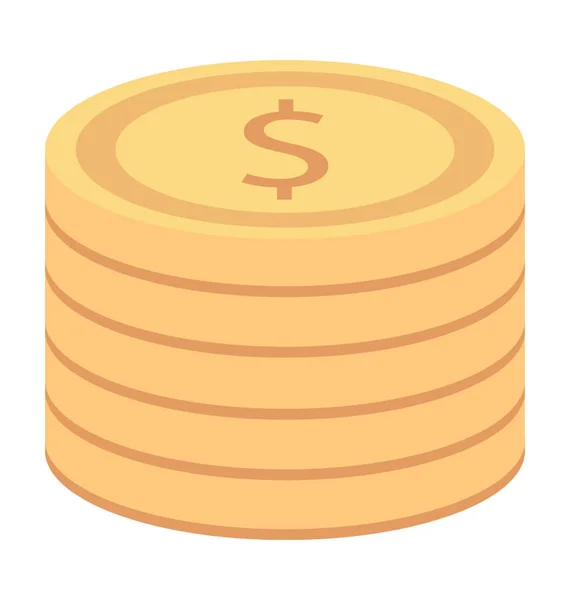 Münzen-Stack-Vektorsymbol — Stockvektor
