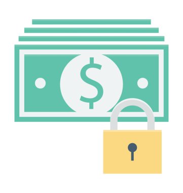  Para güvenlik vektör simgesi