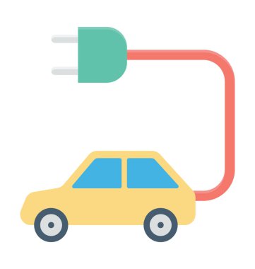  elektrikli araba vektör simgesi 