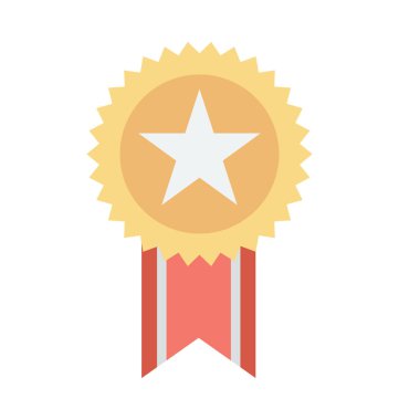 Yıldızlı rozet vektör simgesi