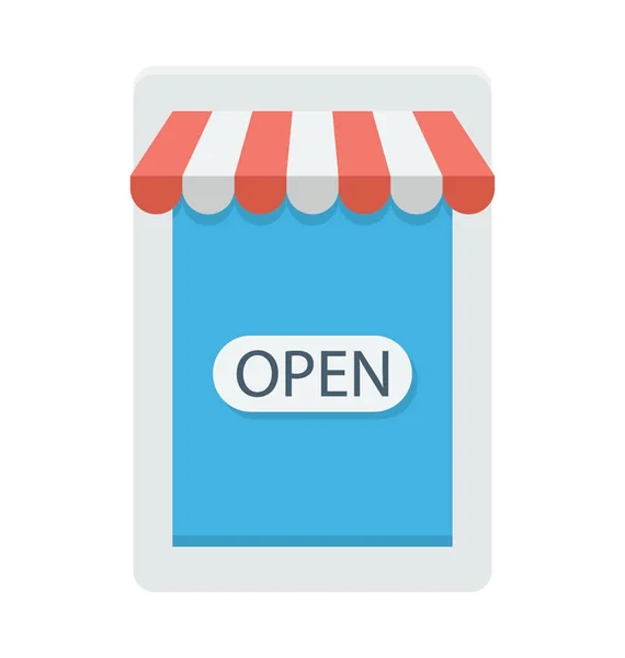 Boutique ouverte Icône vectorielle — Image vectorielle