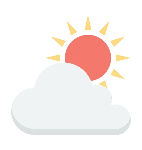 Zonnige Cloud Vector Icon — Stockvector