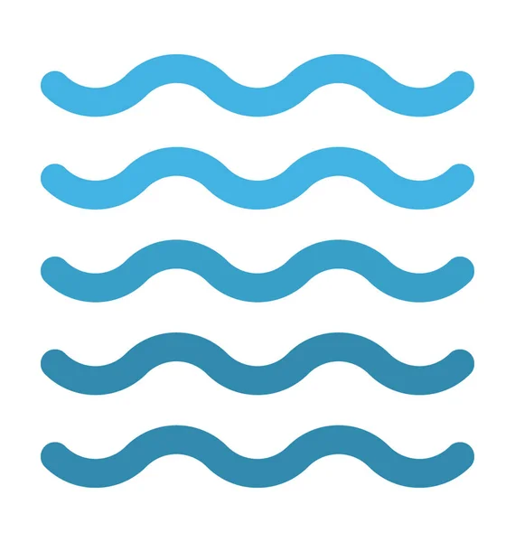 水の波のベクトルのアイコン — ストックベクタ