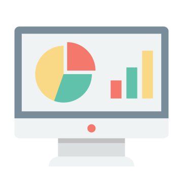 Analytics renkli vektör simgesi 