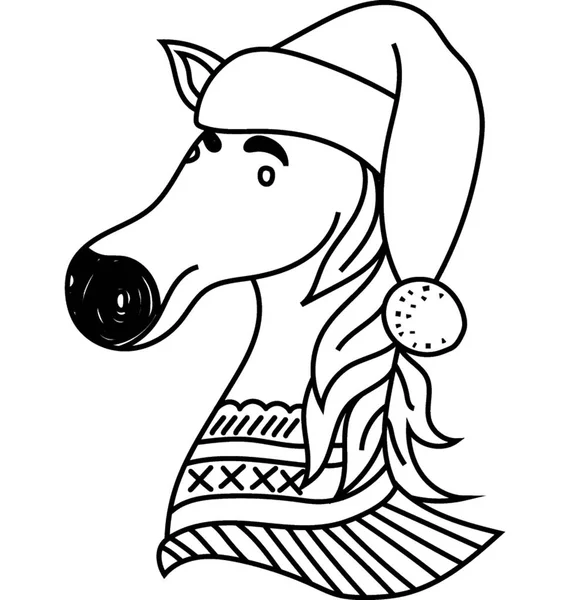 Reindeer Head Vector Icon — Stock Vector