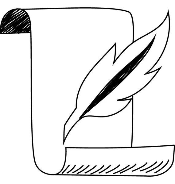 Calligraphy Line Vector Icon — Stock Vector
