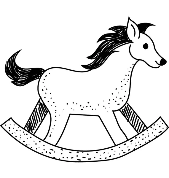 Rocking Caballo Vector Icono — Vector de stock