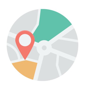 gps düz vektör simgesi