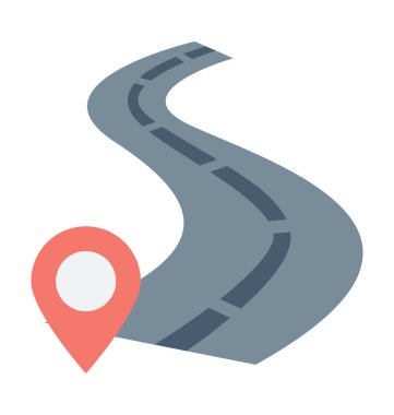 Yol konum vektör simgesi