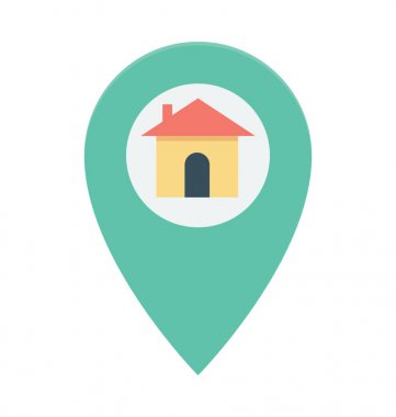Evin konumu vektör simgesi 